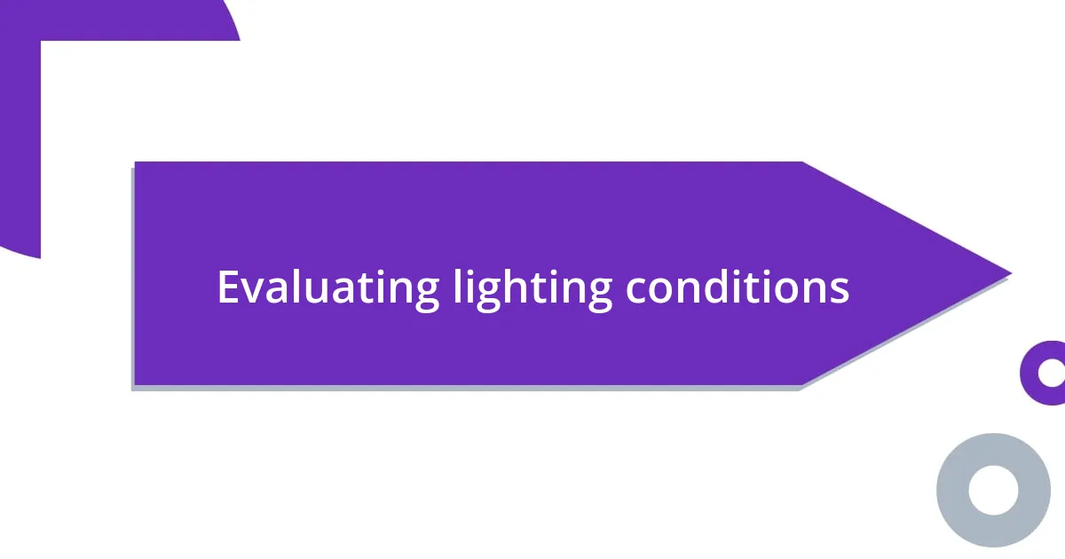 Evaluating lighting conditions